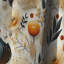 Neutre fleurs beiges à motif Boho II - rideau Boho - rideau occultant abstrait - 1 panneaux-107556153