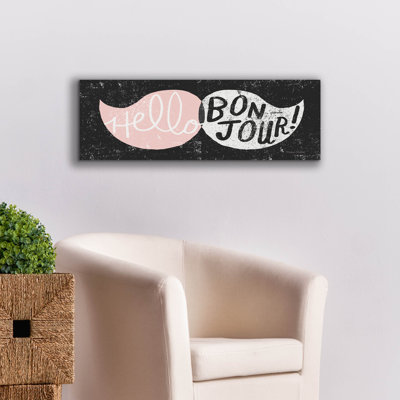«Ridiculous Mustache Vintage Panel Black and Pink» par Michael Mullan, art mural sur toile