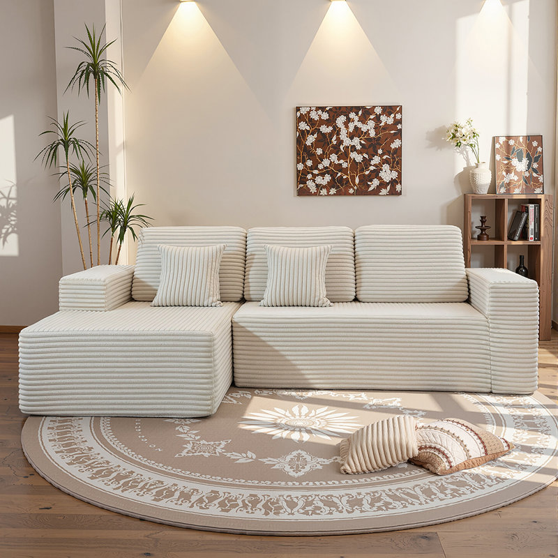 Canapé modulaire rembourré 2 pièces avec coussin Boneless, sans assemblage requis, canapé-lit à combinaison libre 108,3 po
