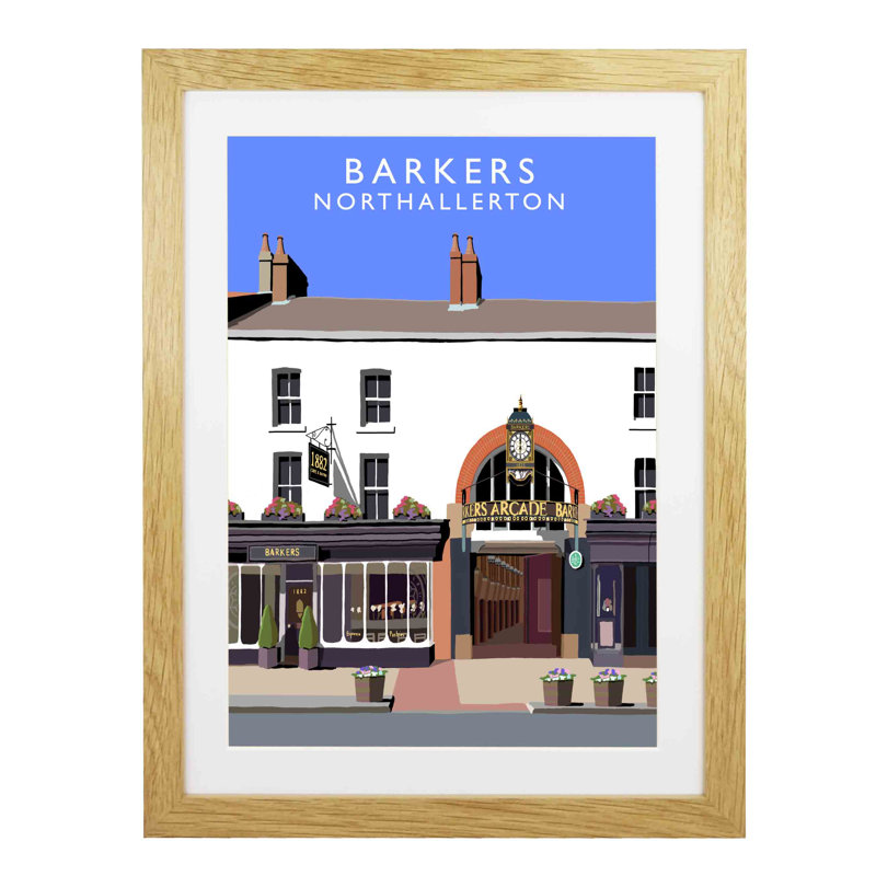 Barkers Northallerton 1 Piece Wall Art, 43.5 cm H x 33.5 cm W x 2.2 cm D, Oak Wood Frame