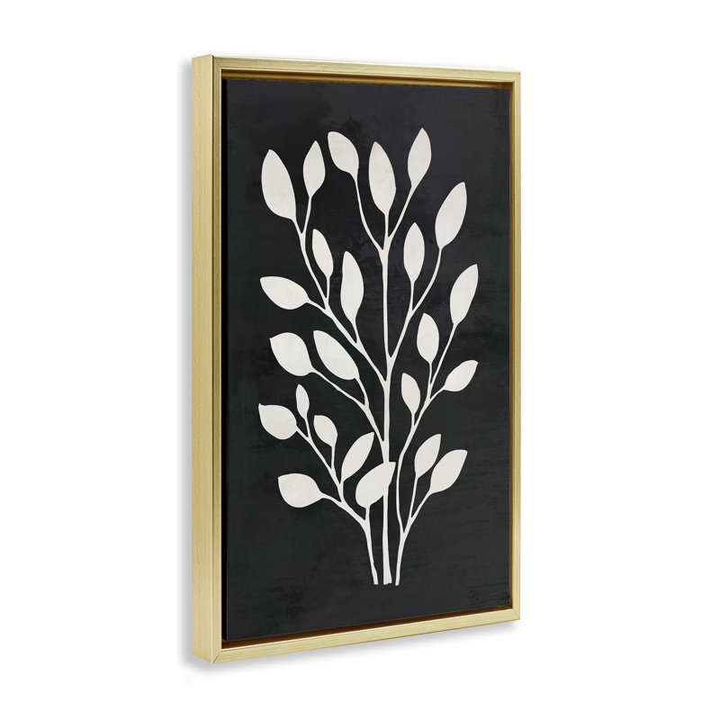 Cadre flottant Botanical Leaf Whispers, design par Andrea Haase, H 31 po x l 21 po, Cadre flottant métallique doré