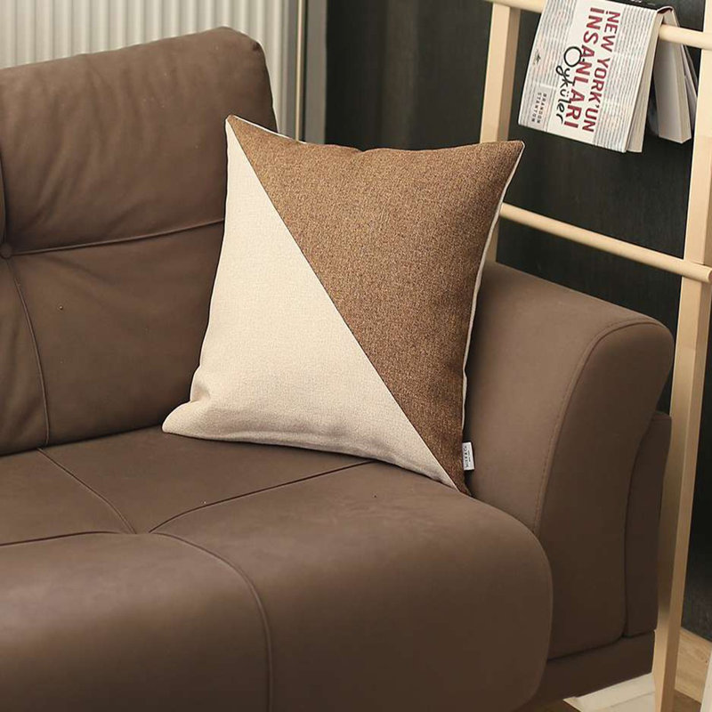 Throw Pillow, Brown/White