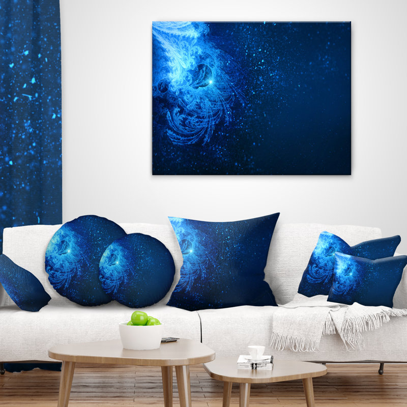  Coussin abstrait enneigé, 18 po x 18 po, Coussin décoratif
