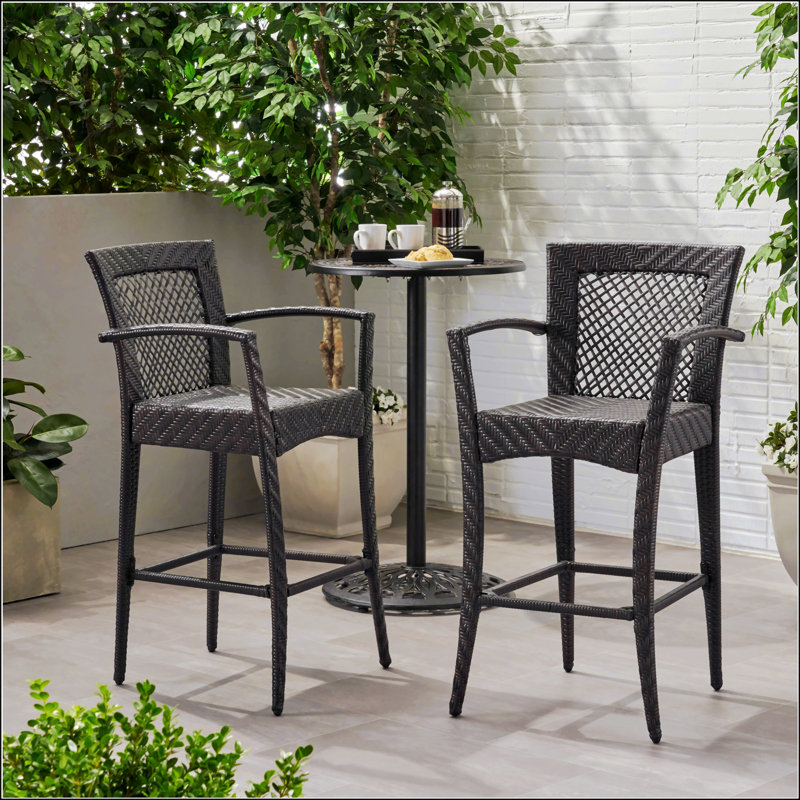 Outdoor 46" Wicker Barstool
