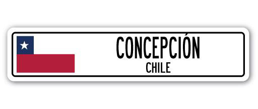 Plaque de rue en aluminium Addisyn Concepcion, Chili, H 8 po x l 36 po x P 1 po