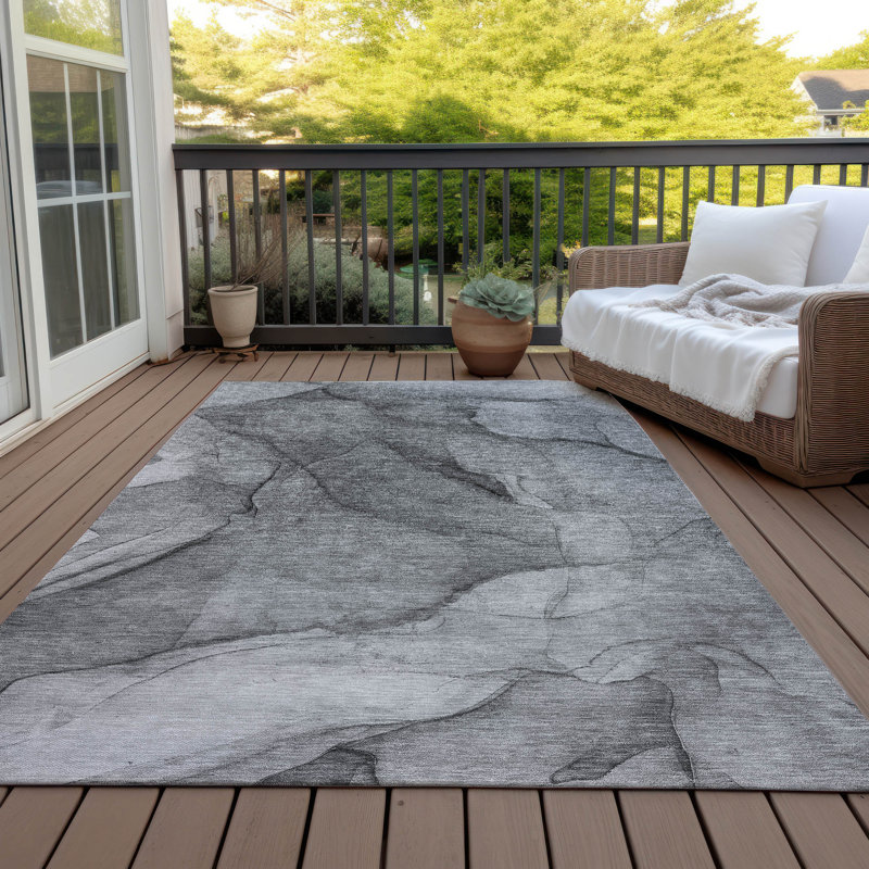 Melania Washable Abstract Indoor / Outdoor Rug, Rectangle 8' x 10'