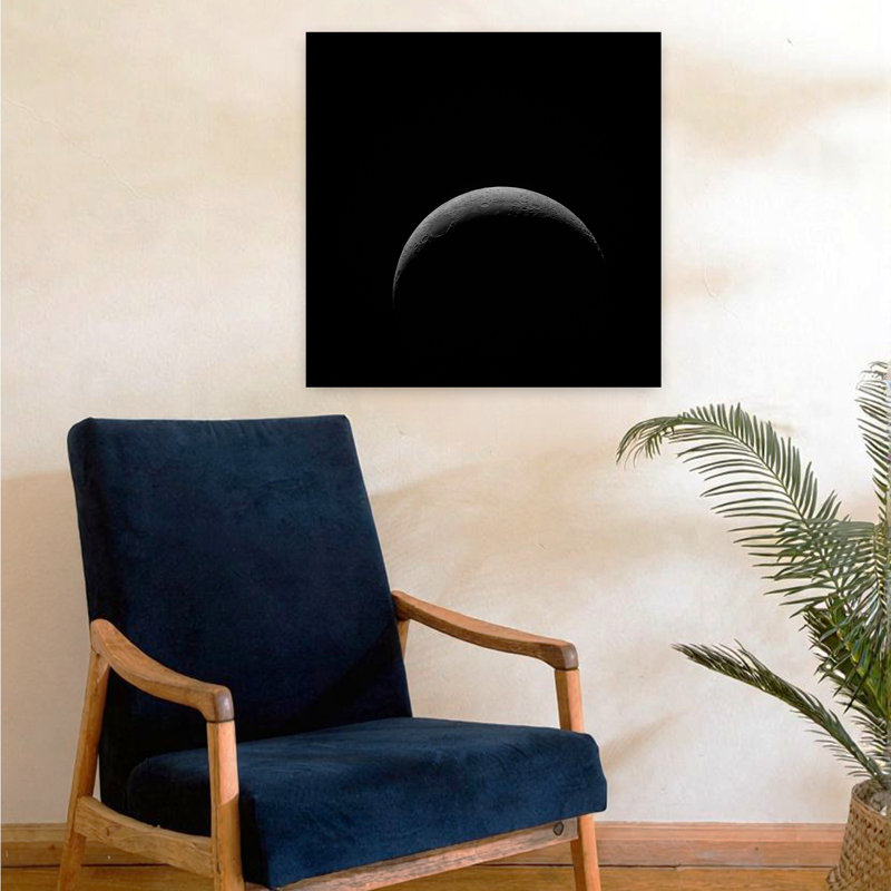 «Waxing Crescent Moon», art mural contemporain abstrait, H 24 po x l 24 po