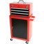 Coffre à outils à 3 tiroirs avec roulettes, coffre à outils avec grande armoire de rangement et tablette réglable, coffre supérieur portable amovible avec coffre à outils pour le garage, l'entrepôt