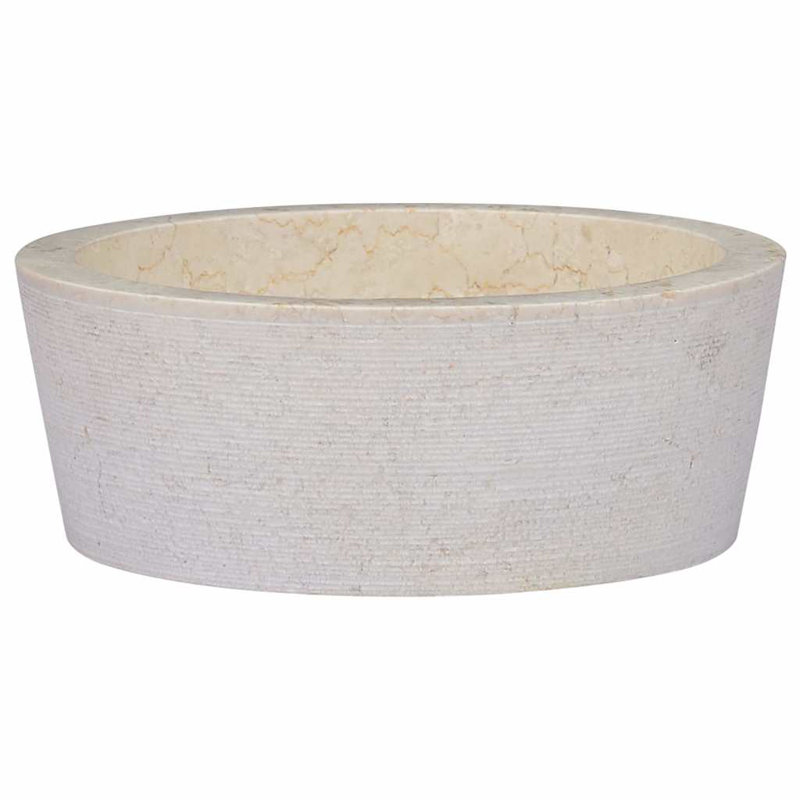 Borough Wharf Broughton 400mm L x 400mm W Marble Circular Sink, Cream