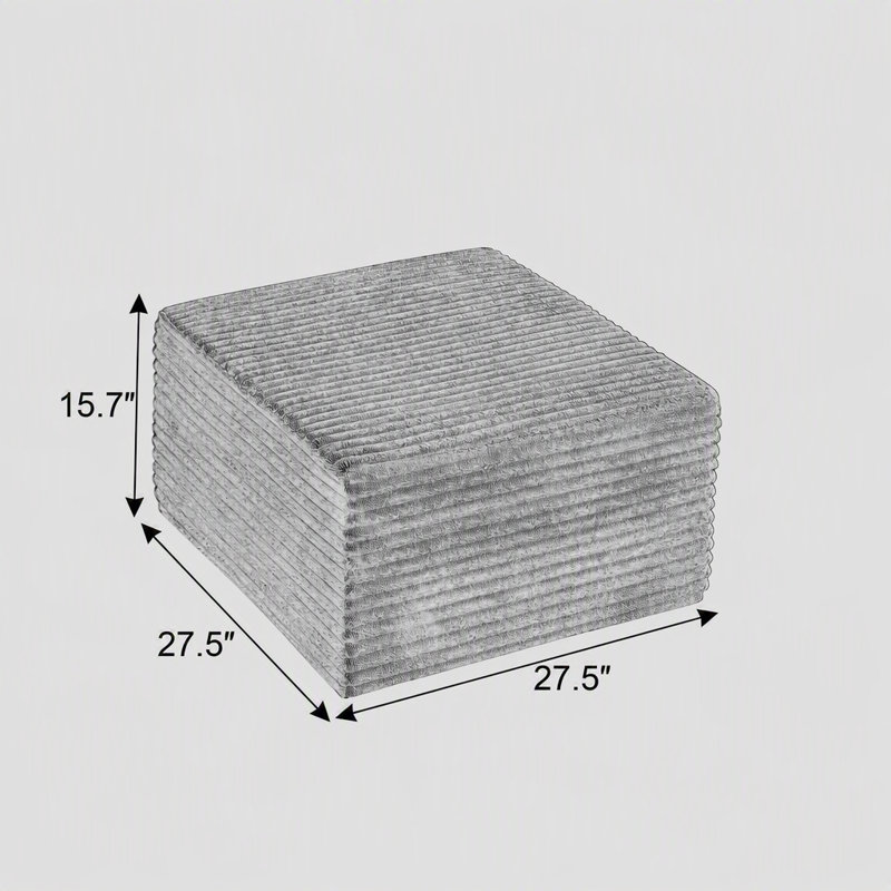 Fauteuil d'appoint moderne en velours côtelé, pouf ottoman infonuagique sans os pour salon, tabouret décoratif confortable, aucun assemblage requis