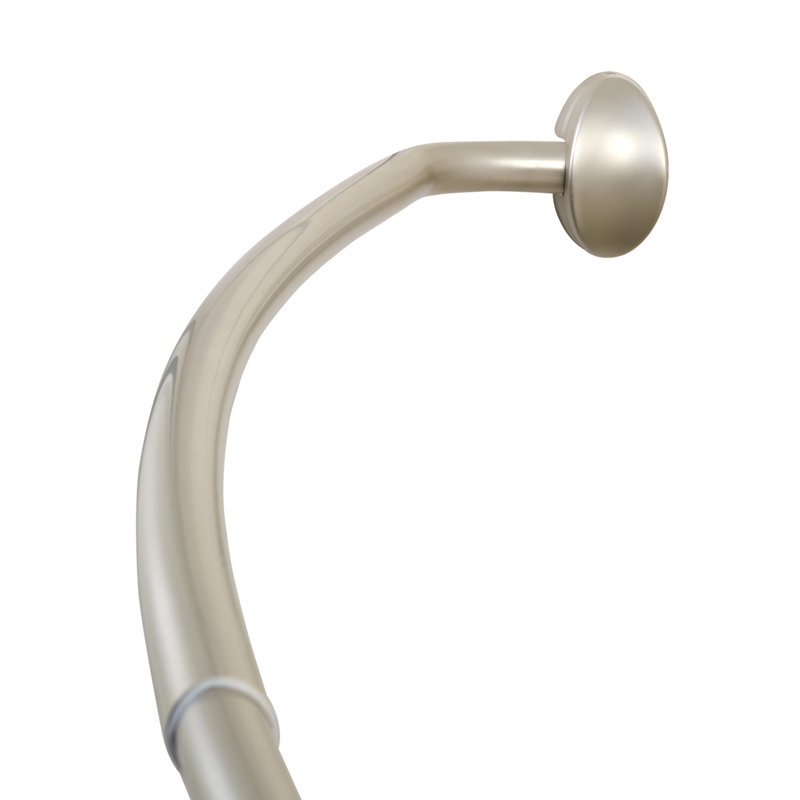 Adjustable Brushed Nickel Curved Shower Rod for 60-72 Inch Openings