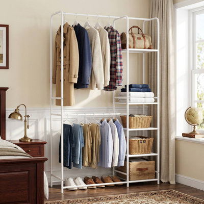 Portable Freestanding Closet Organizer, Fits Bedroom, Dorm, Apartment, Laundry Room Clothes Storage Use