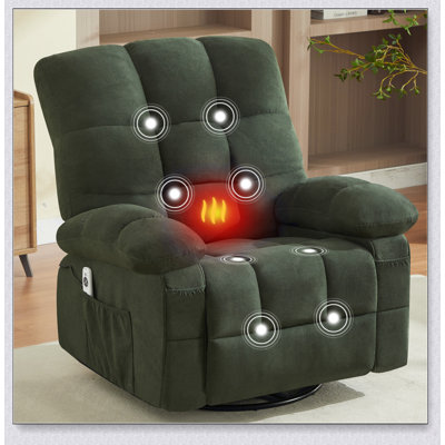 Massage Swivel Recliner Chair With Vibration, Lumbar Heating, And USB Port For Comfort And Relaxation In Living Rooms