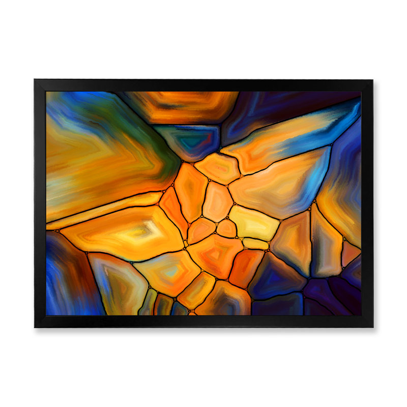 Rêve de vitrail - reproduction de cadre photo sur toile, Cadre noir, H 8 po x l 12 po x P 1 po