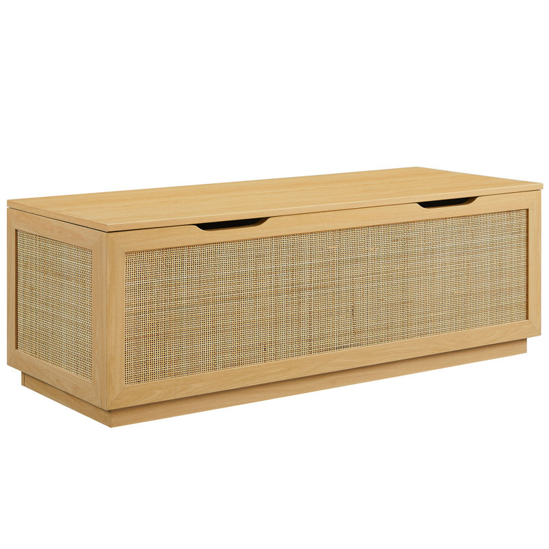 Soma Rattan Storage Bench, Oak