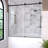 Muse 60 in. W x 60 in. H Sliding Bath Tub Door in Semi Frameless in Matte Black with Clear Glass-107613046