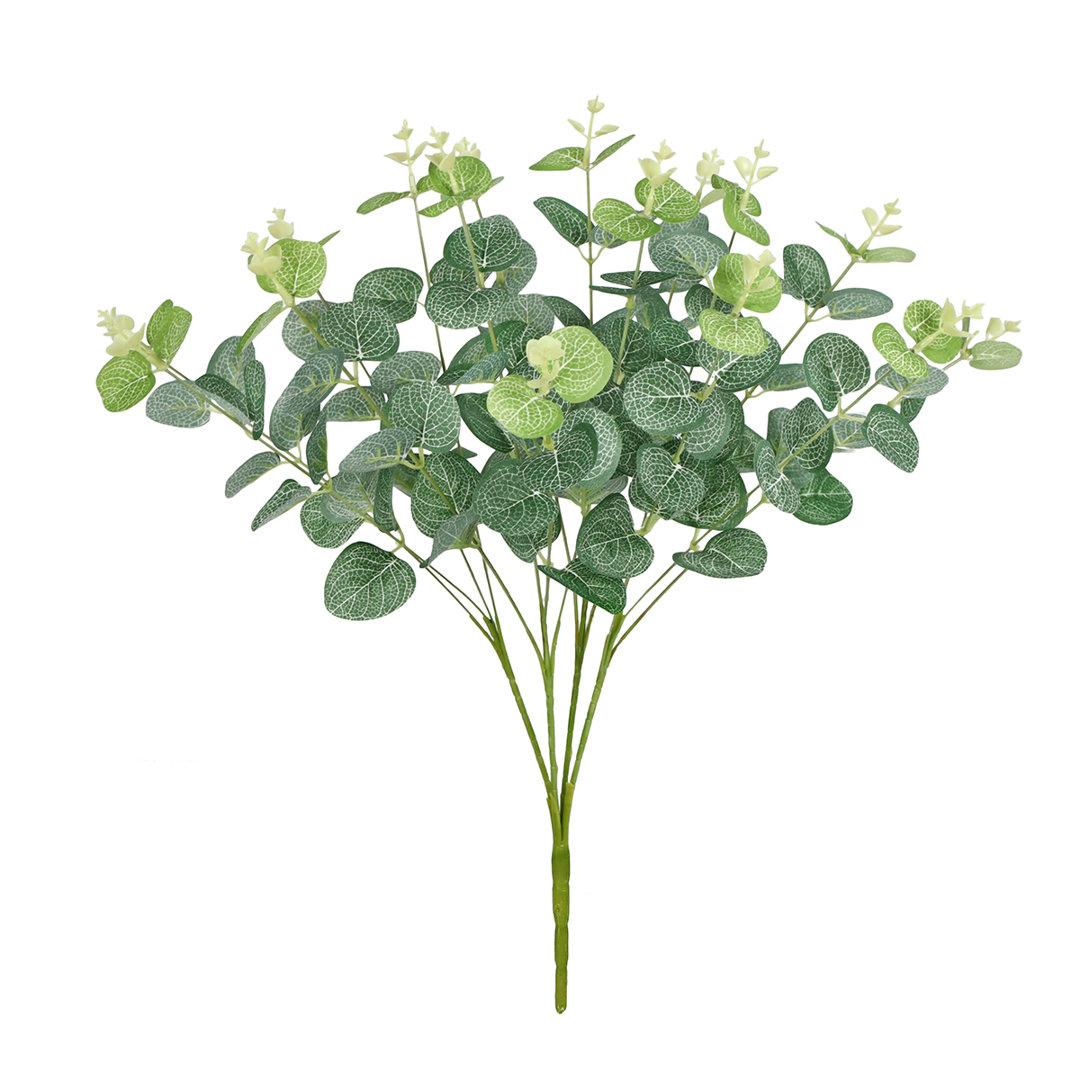 19'' Faux Eucalyptus Branch (Set of 2) Primrue Flowers/Leaves 