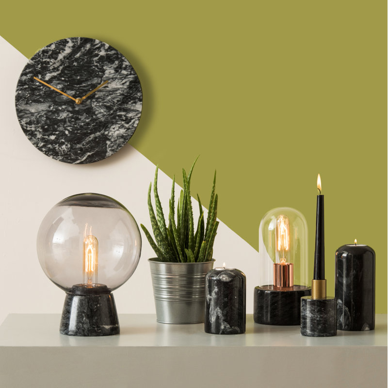 Alejandro Marble Wall Clock, Black