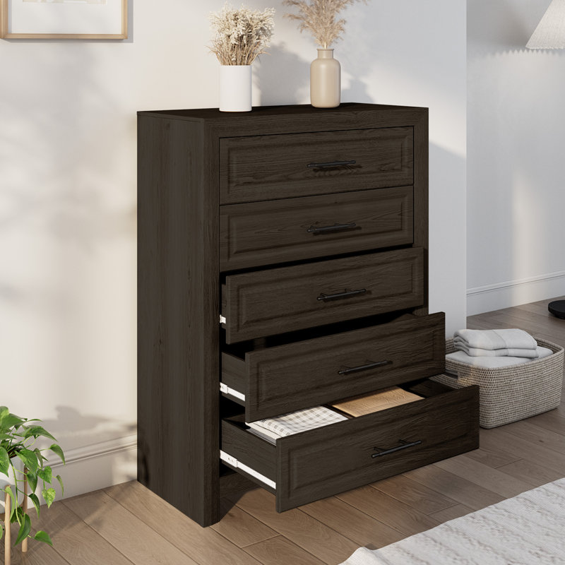 Armoire-penderie commode 36 po à 5 tiroirs 36 po, Gris