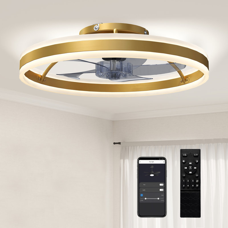 50cm Ceiling Fan with LED Lights, Gold