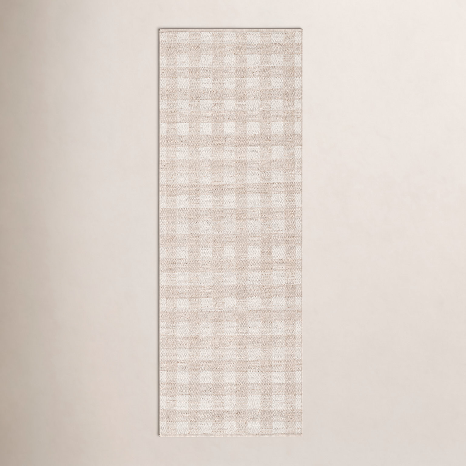 Lavande Hand-Woven Plaid Wool Rug, Runner 2'6" x 8'