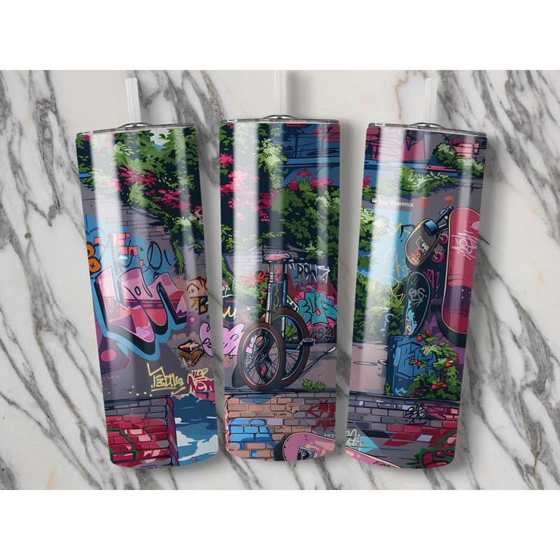 Choose Handmade Tumblers 591ml Vacuum Insulated Stainless Steel (18/8) Travel Tumbler with Straw