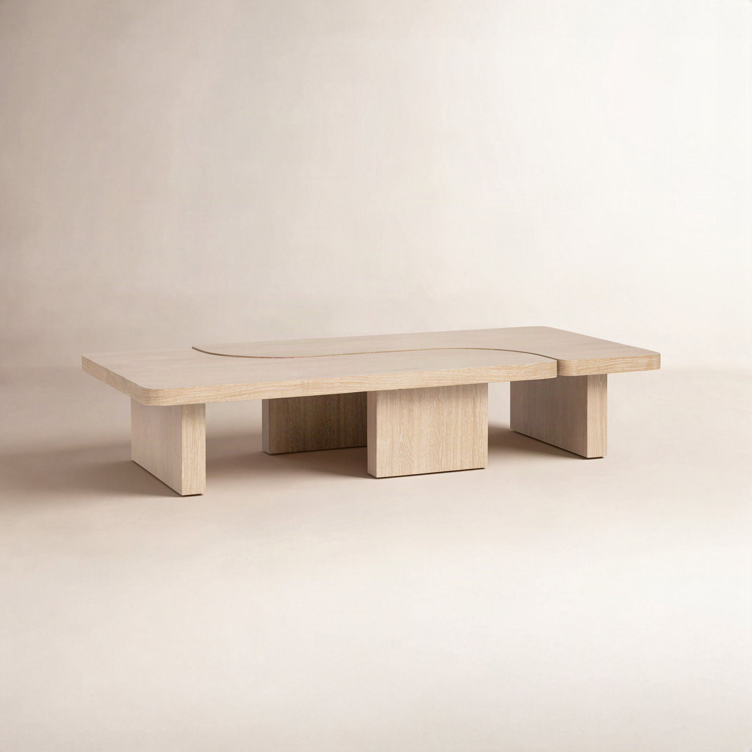 Solid Wood Single Coffee Table, Coastal Drift