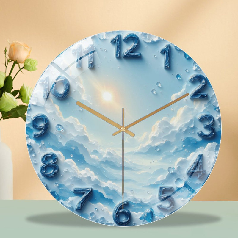 Horloge murale en verre 12 po