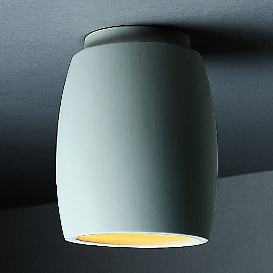 Ceramic LED Flush Mount, Incandescent (Not Included), Bisque