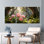 Pivoines roses dans la forêt, reproduction d'art sur toile tendue sur toile, ensemble de 3