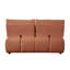 Causeuse modulaire en lin rouge corail