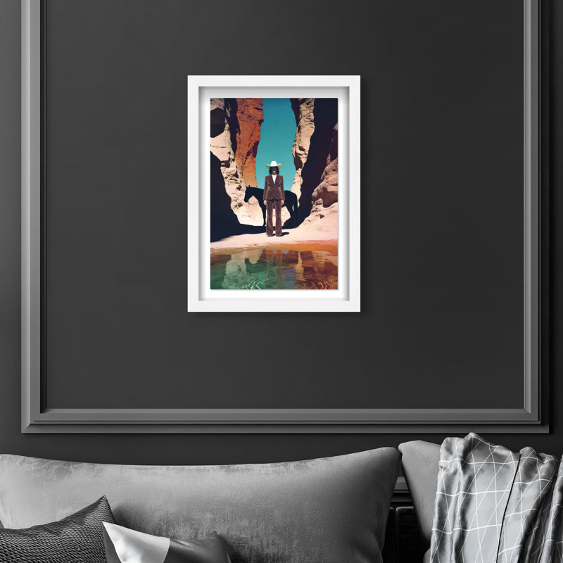 Cowgirl's Surreal Print by Oliver Gal, 11.5"H x 16.5"W, White Shadowbox