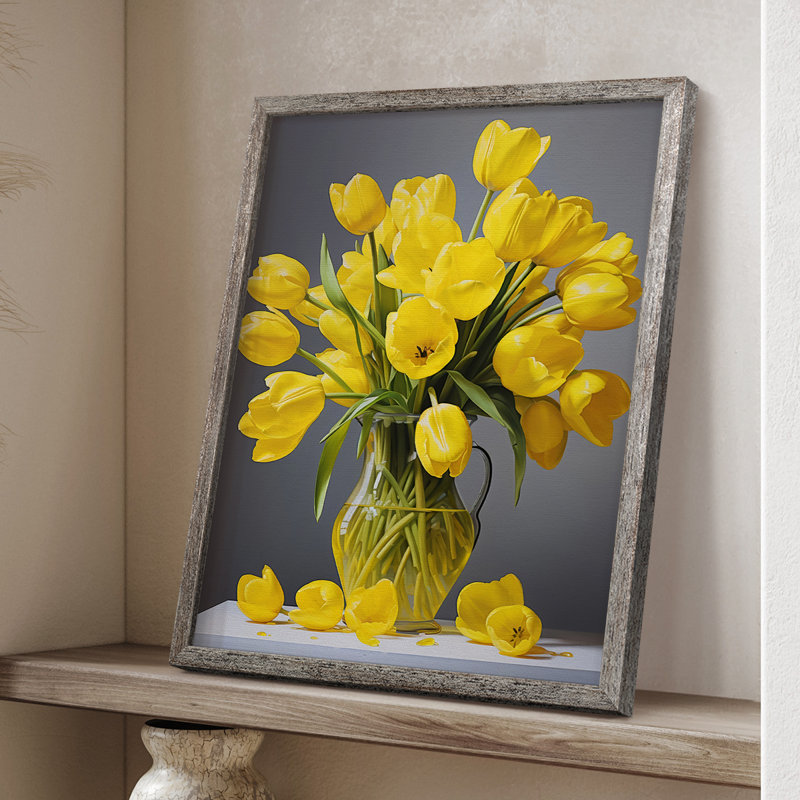Reproduction encadrée FLORAL Series DCCXCIV - bois massif, H 11 po x l 9 po
