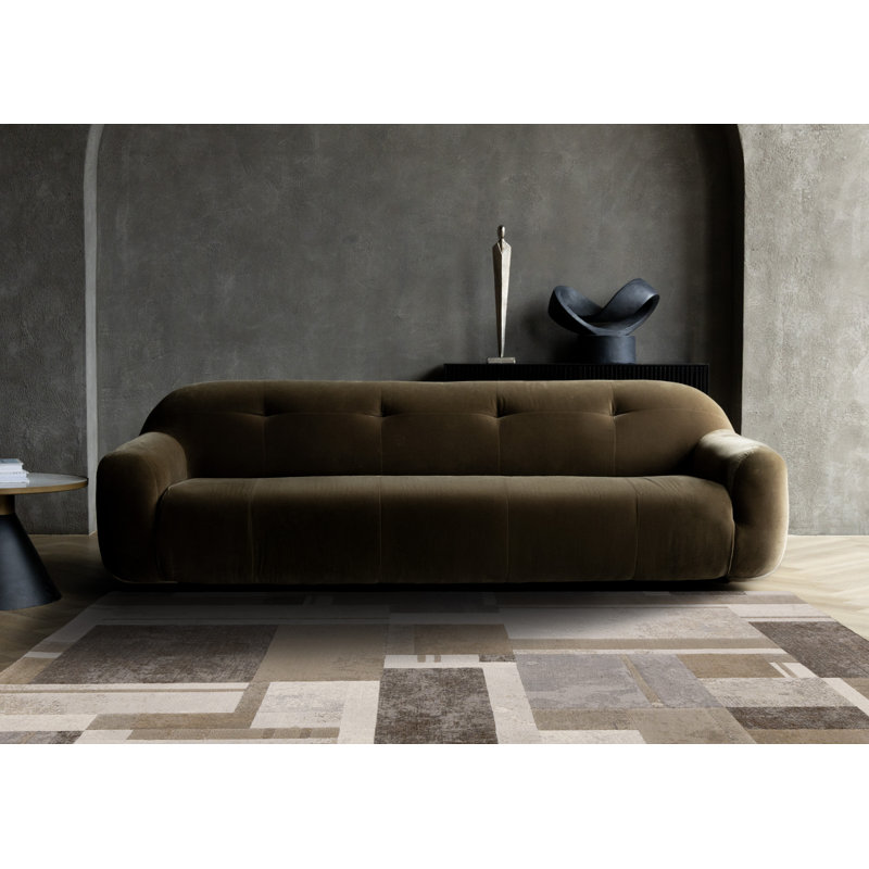 Tapis brun durable résistant aux taches, 6 pi 7 po x 9 pi 6 po