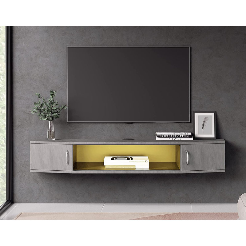 Axten Unfinished Floating TV Stand for TVs up to 65", Gray, 65", No LED