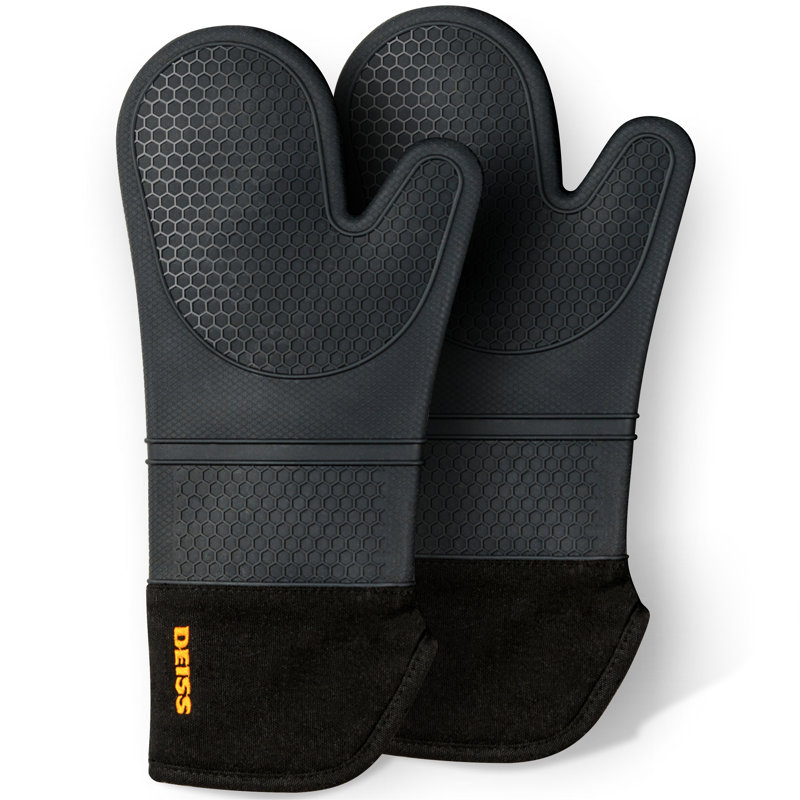 Gants de cuisson en silicone résistants à la chaleur et aux taches 2 pièces Deiss Pro