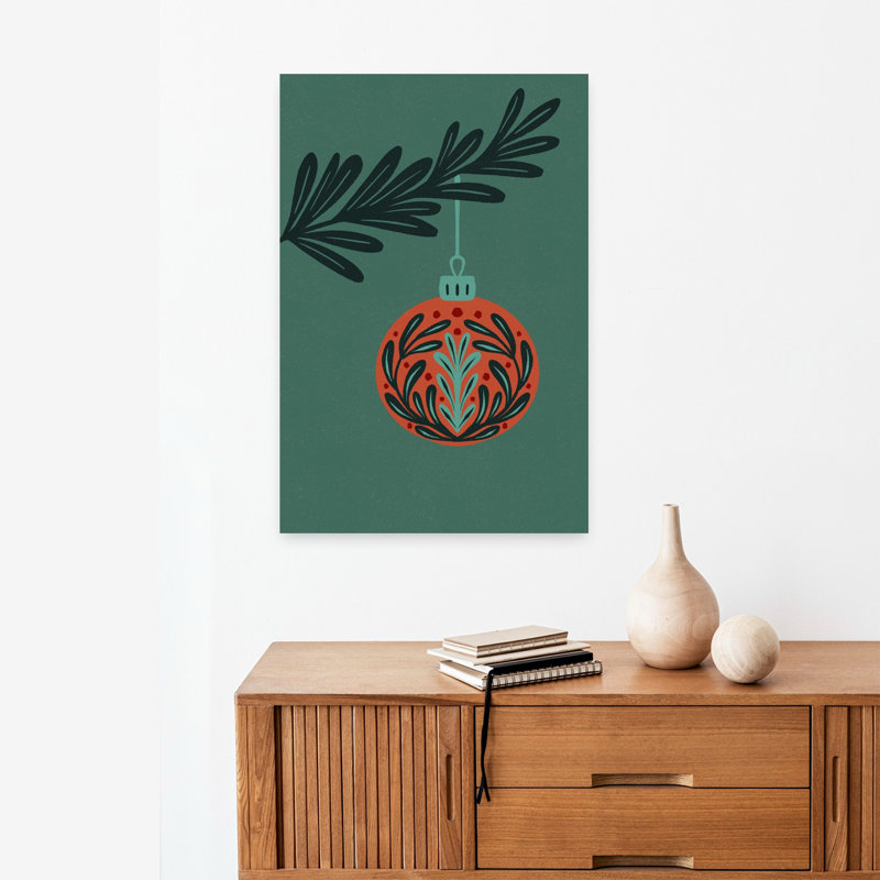 Contemporary Art Abstract Contemporary Christmas Tree Winter Wall Art by Angela Minca - Wrapped Canvas Print