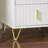 Bedside Table with 3 Drawers Sofa Table, Narrow Nightstand with Metal Legs, White