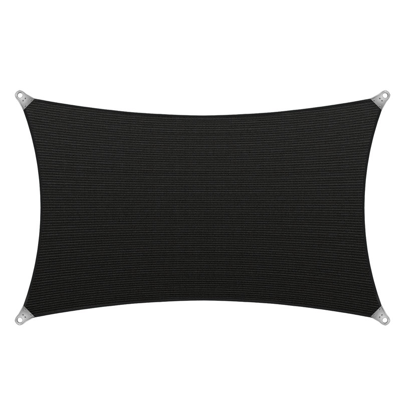 Voile d'ombrage rectangulaire renforcé, Noir, 18 pi x 24 pi