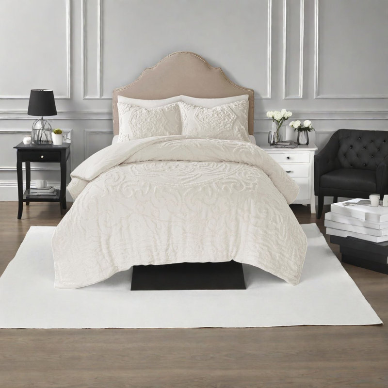 Ensembles de literie confortables en coton, blanc cassé, pour la maison