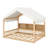 LED-Lit Daybed With Guard Fence, Hidden Bookshelves & Starry Curtain-914820999