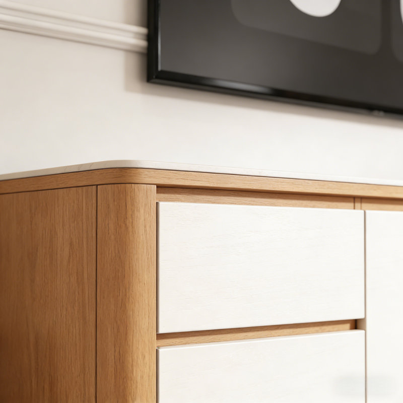 Meuble télé moderne et tendance, Blanc / bois noueux