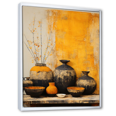 Artistique de la poterie jaune I - reproduction sur toile abstraite