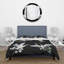 White Crane Birds On Black - Ensemble de housse de couette moderne - Polyester en microfibre-66399806