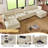 154" Sectional Cloud Sofa Couch With Ottomans, Modular U Shaped Couches For Living Room, Comfy Corduroy Oversized Sectional Modern 6 Seat Deep Seat Sofa Set With Central Console Usb Port-55378722