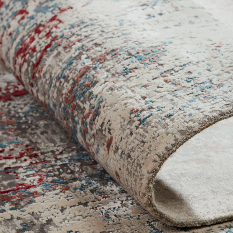 Area Rug in Gray, Round 8'