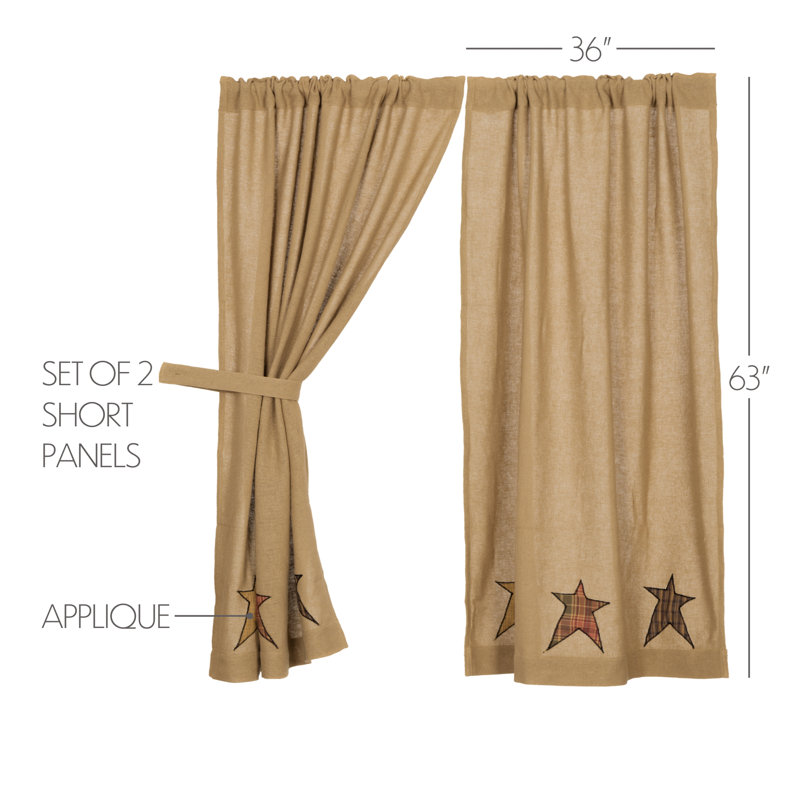 Lilian Cotton Blend Semi Sheer Curtain Panel Pair