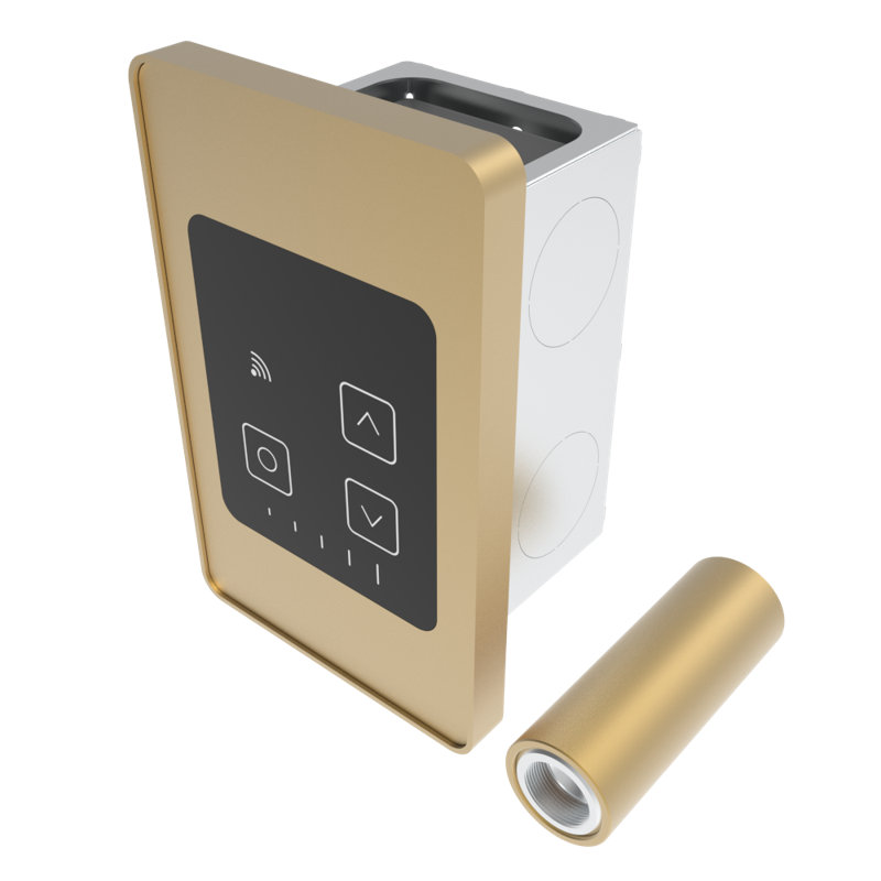 Remotely wired Touch Digital Heat Controller, Satin Brass