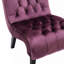 Fauteuil d'appoint sans accoudoirs en velours avec capitonnage et pieds en bois robustes