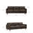 Alyvia 86" Top Grain Leather Square Arm Sofa